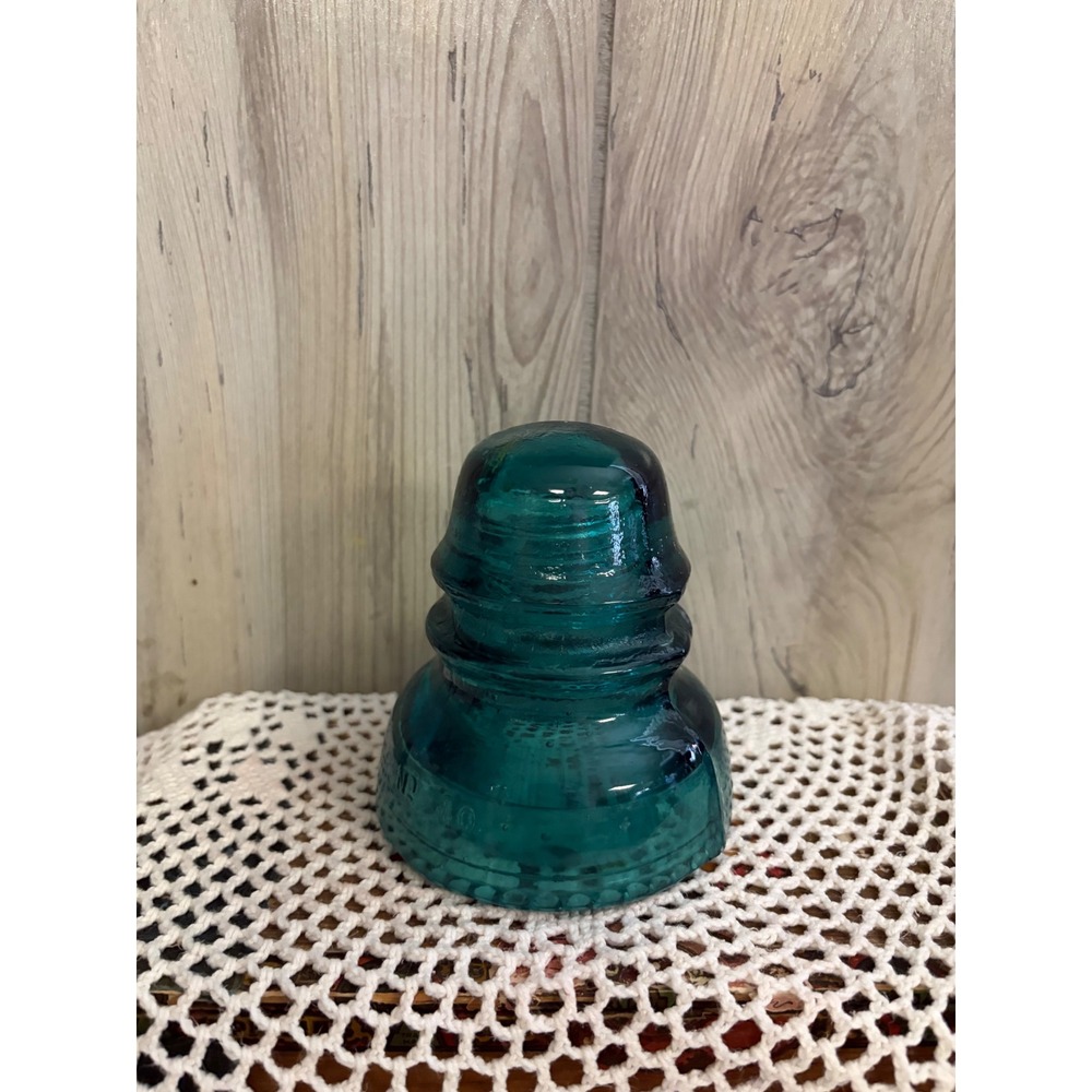 Vintage Hemingray No 40 Aqua Blue Glass Insulator Beehive Drip Edge Made in USA